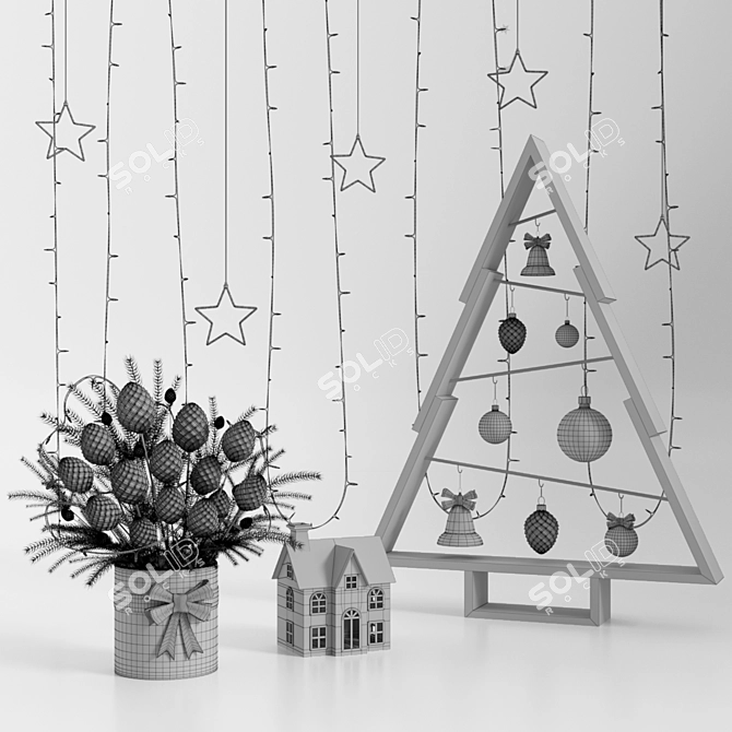 Festive Christmas Decor 3D model image 4