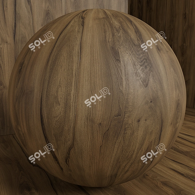 Walnut Wood Set: Seamless Material for Box Scene 3D model image 2