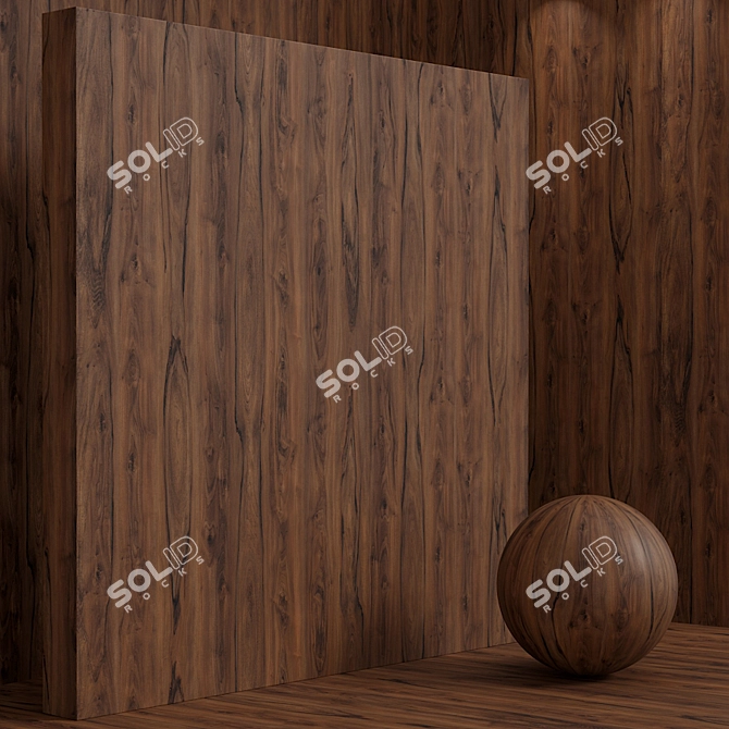 Walnut Wood Set: Seamless Material for Box Scene 3D model image 3