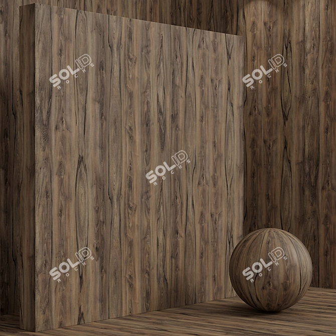 Walnut Wood Set: Seamless Material for Box Scene 3D model image 4