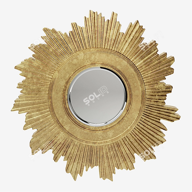 EMDE Sun Golden Wall Mirror 3D model image 1