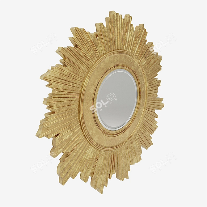 EMDE Sun Golden Wall Mirror 3D model image 2