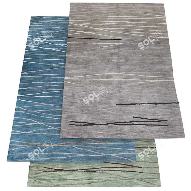 Stylish Modern Rugs Collection 3D model image 1