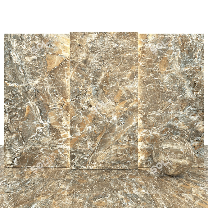 Jupiter Brown Marble Slabs & Tiles 3D model image 2