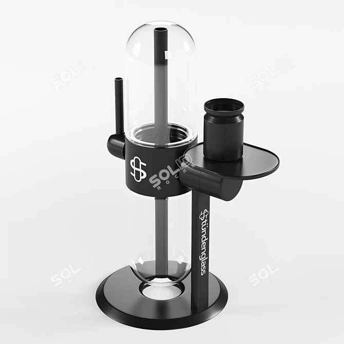 360° Glass Gravity Hookah 3D model image 1