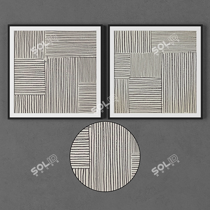 Elegant Frames Set for Art 3D model image 1