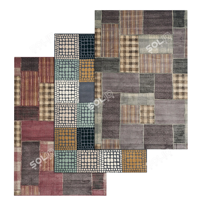 Luxury Rug Set 2154 3D model image 1