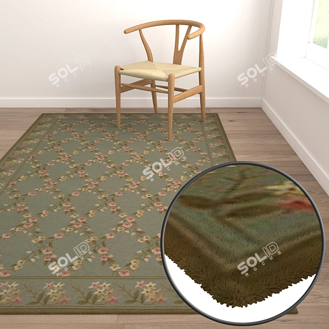 Luxury Rug Collection: Set of 3 High-Quality Carpets 3D model image 5