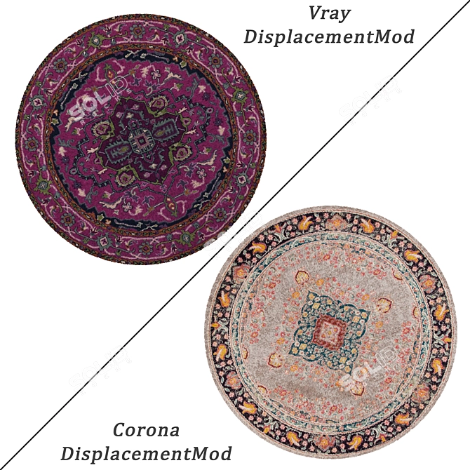 6-Piece Round Carpets Set 3D model image 2