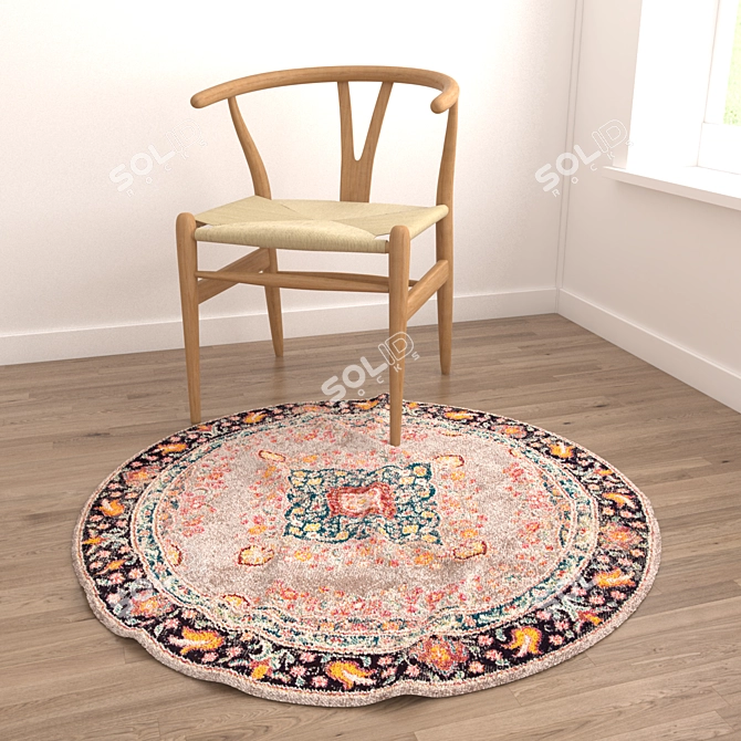 6-Piece Round Carpets Set 3D model image 4