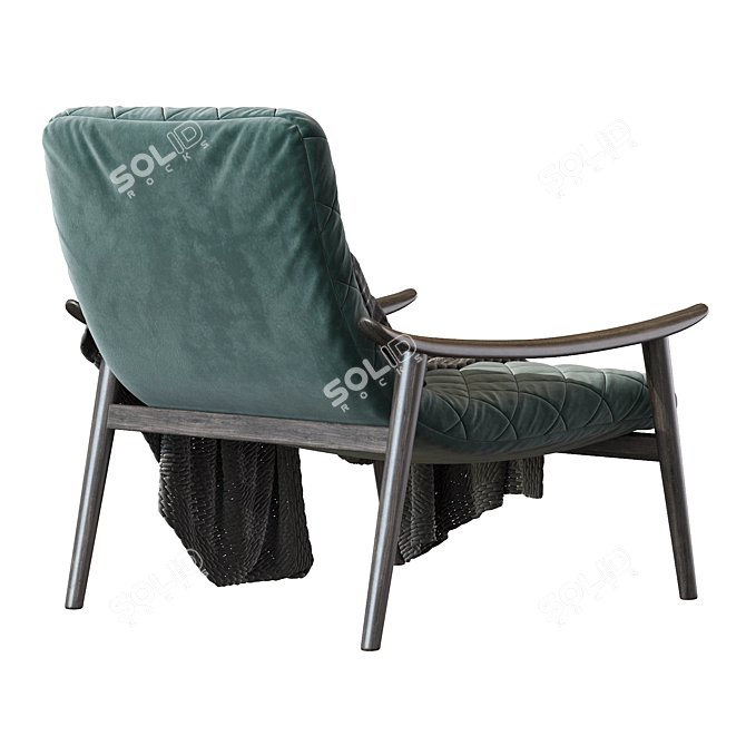 Fynn Saddle Armchair: Sleek and Stylish Seating 3D model image 4