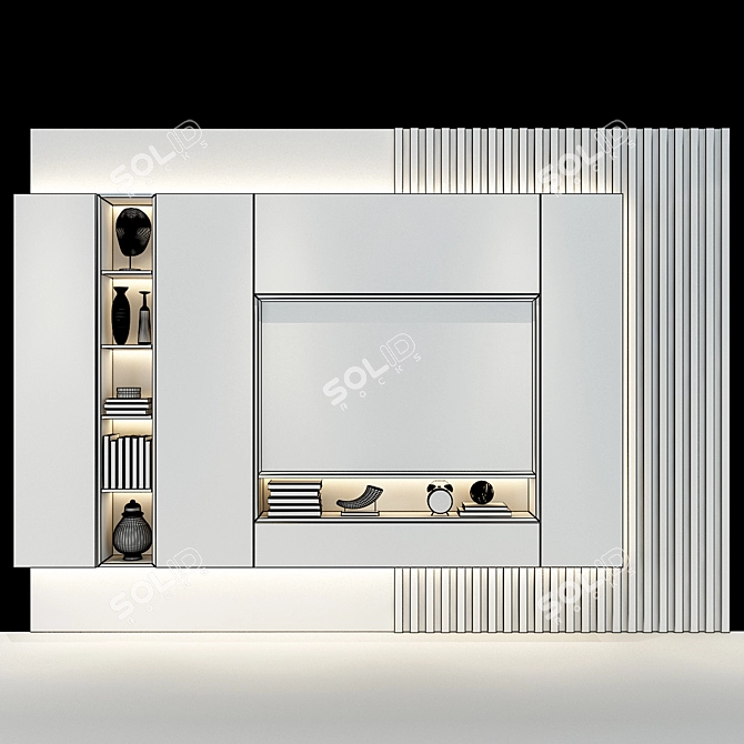 Modern TV Wall Set 3D model image 3