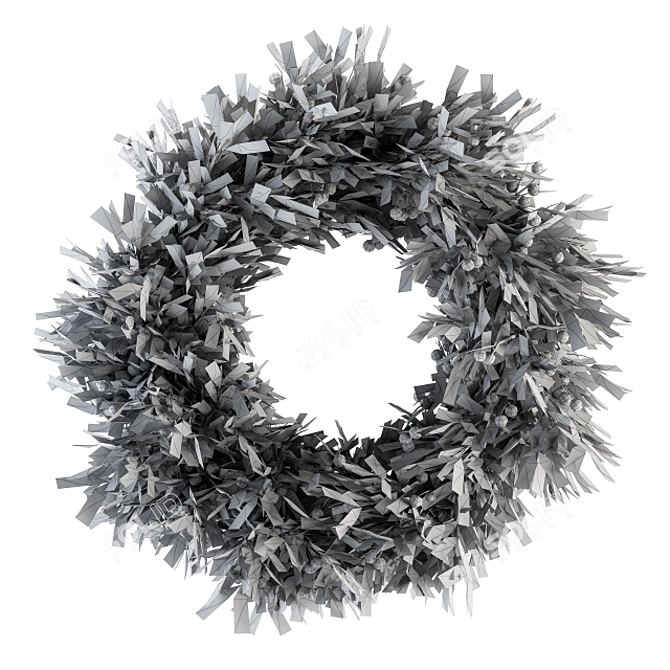 Joyful Holiday Greens: Olive Wreath 3D model image 4