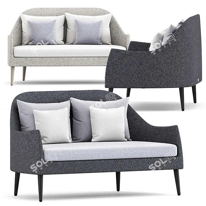 Sleek and Stylish Katachi Sofa 3D model image 1