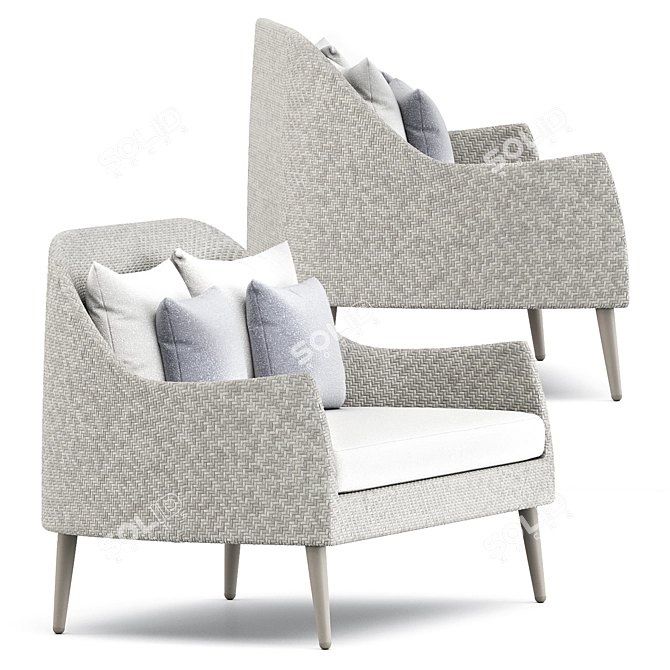 Sleek and Stylish Katachi Sofa 3D model image 2