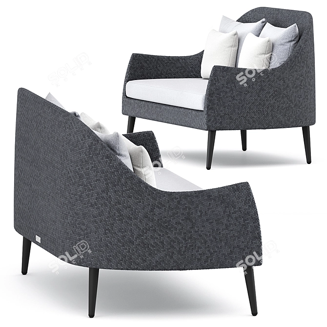 Sleek and Stylish Katachi Sofa 3D model image 3