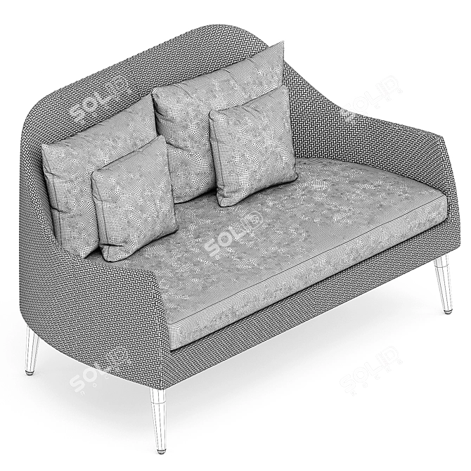 Sleek and Stylish Katachi Sofa 3D model image 5