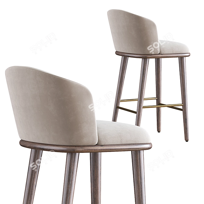 Elegant Arven Bar Stool 3D model image 4