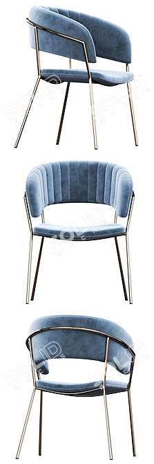 Pisa Velvet Chair: Deephouse Pro 3D model image 2