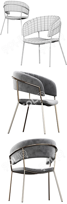 Pisa Velvet Chair: Deephouse Pro 3D model image 5