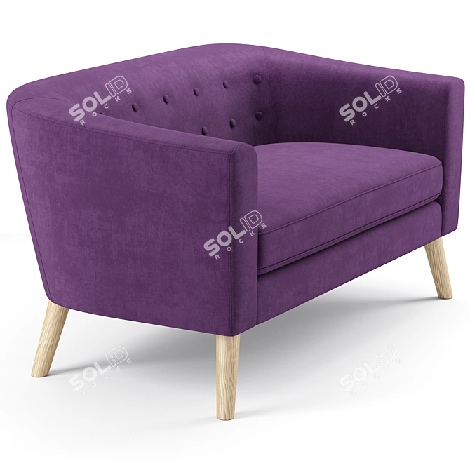 Mid-Century Modern Bridie Loveseat 3D model image 1