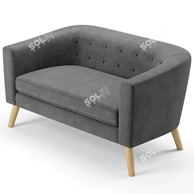 Mid-Century Modern Bridie Loveseat 3D model image 2