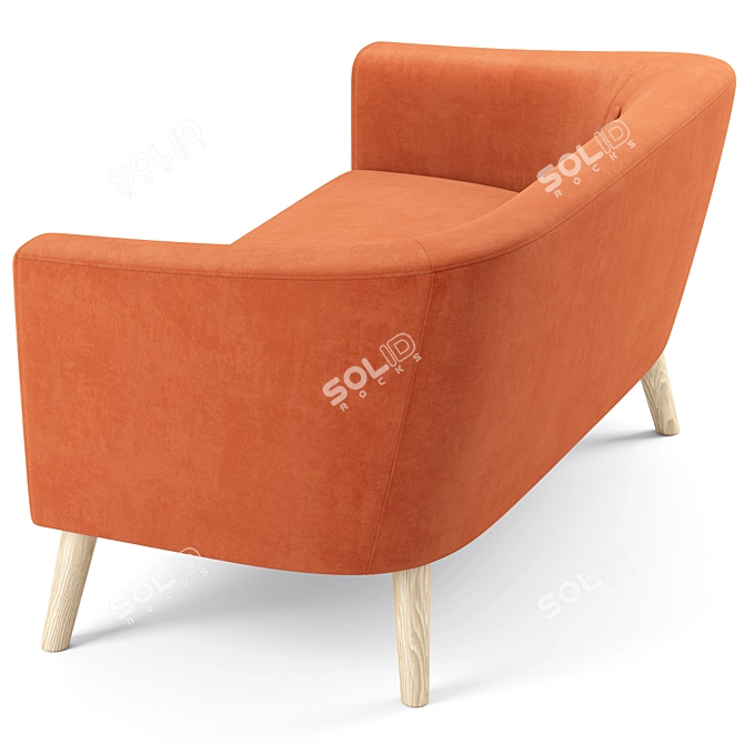 Mid-Century Modern Bridie Loveseat 3D model image 3