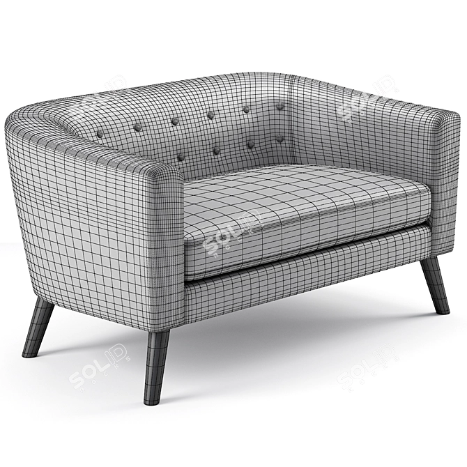 Mid-Century Modern Bridie Loveseat 3D model image 5