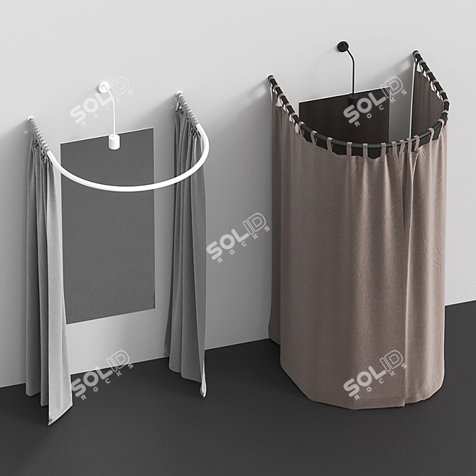 Semi-Circular Fitting Room: 100x100x200 cm 3D model image 2