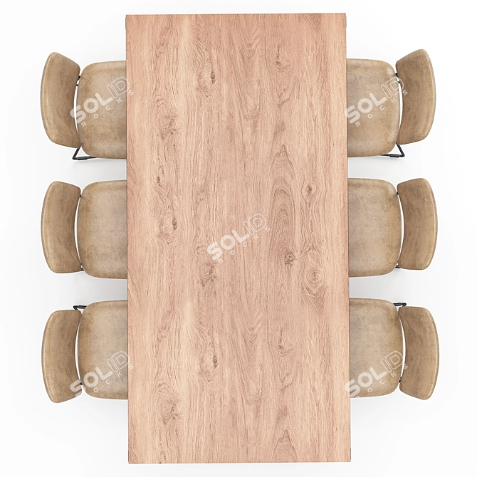 Modern Dining Table Set 3D model image 3