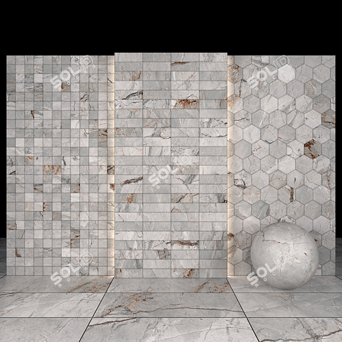 Gray Marble 04 - Multi-texture Slabs & Tiles 3D model image 3