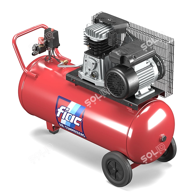 Powerful FIAC Air Compressor 3D model image 3