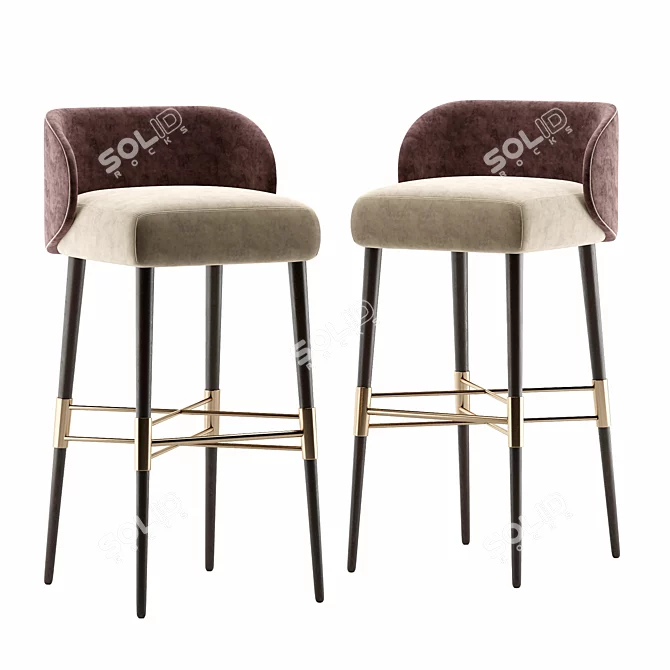 Olympia Swivel Bar Stool 3D model image 1