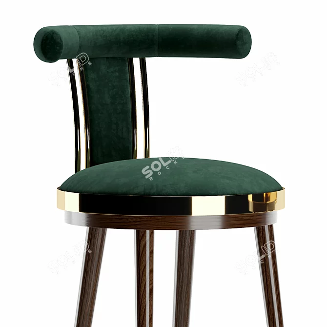 Classic Industrial Bar Stool 3D model image 3