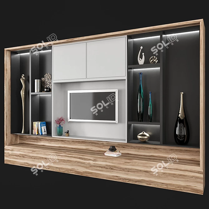 Modern TV Wall Unit - 3D Model 3D model image 3