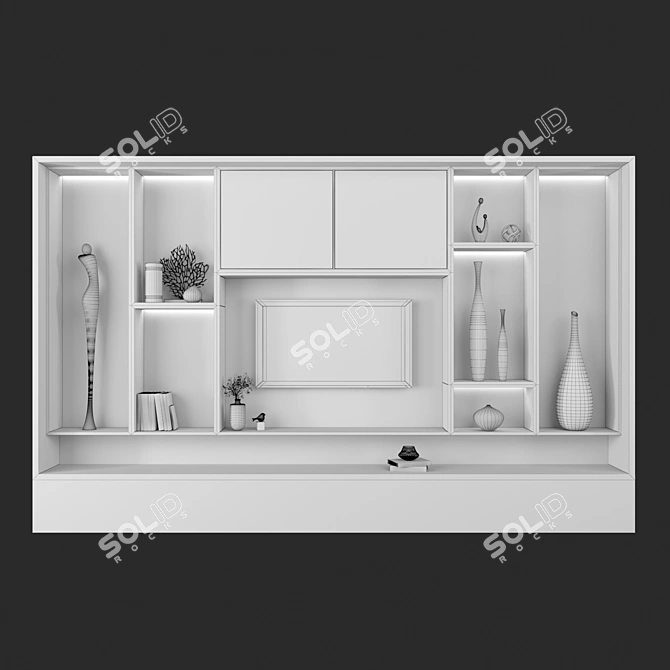 Modern TV Wall Unit - 3D Model 3D model image 4