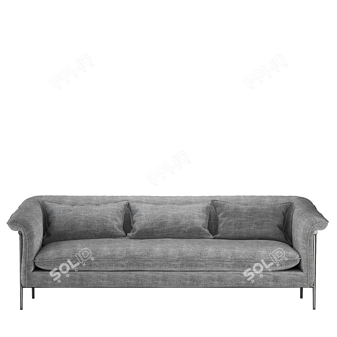 Elegant Roz Sofa in Barron Smoke 3D model image 3