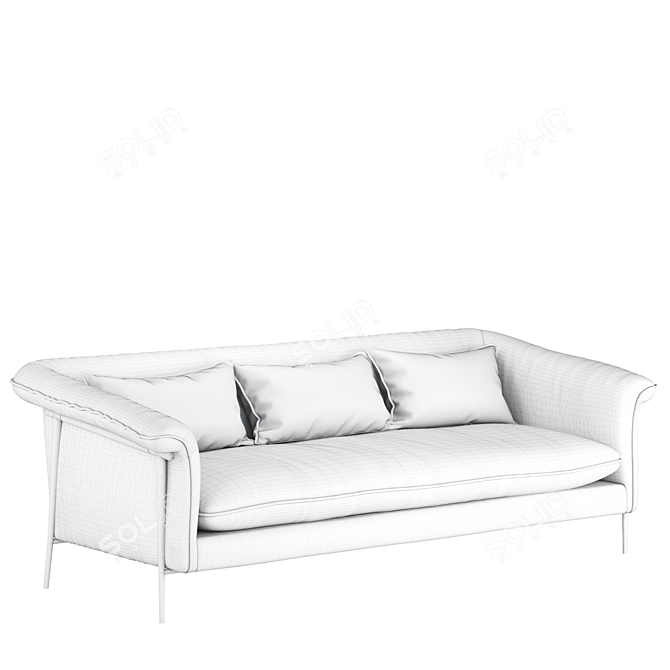 Elegant Roz Sofa in Barron Smoke 3D model image 5