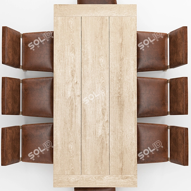 Modern Dining Table Set 3D model image 3