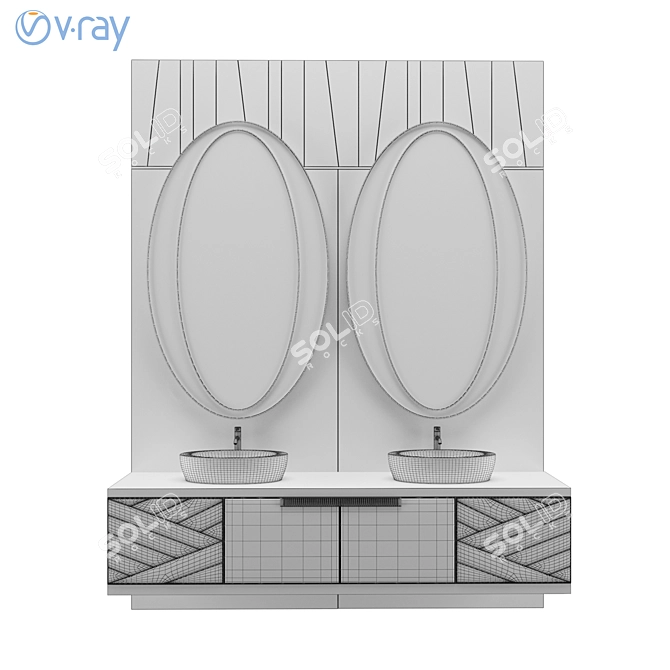 Elegant Luxury Wash Basin 3D model image 3