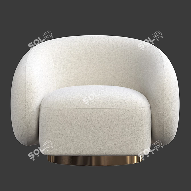 Modern Swivel Chair Brice 3D model image 2