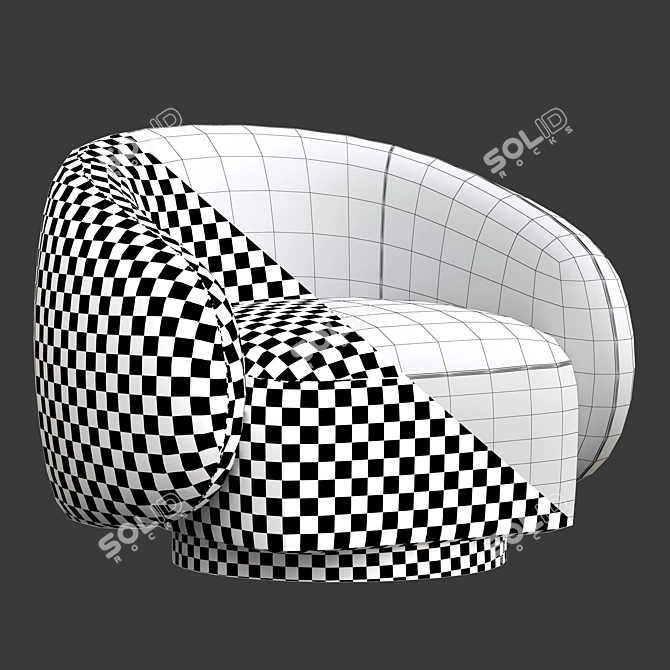 Modern Swivel Chair Brice 3D model image 5