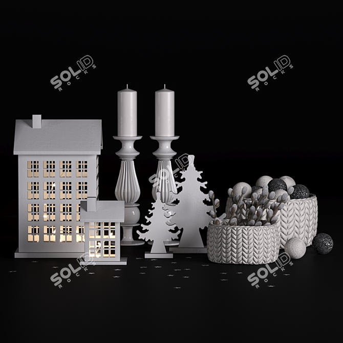 Winter Wonderland Decor Set 3D model image 1