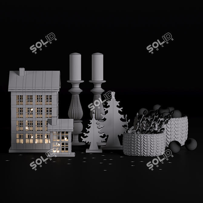 Winter Wonderland Decor Set 3D model image 5