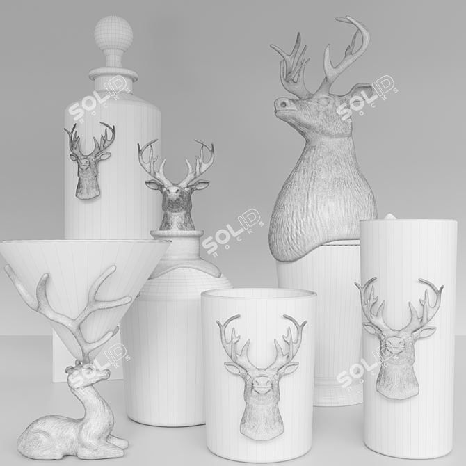  Elegant Alcohol Decor Set 3D model image 2