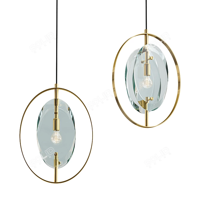 Elegant Postmodern Pendant Light 3D model image 1