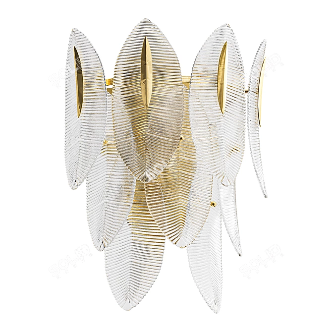 Elegant Glass Pendant Wall Light 3D model image 1