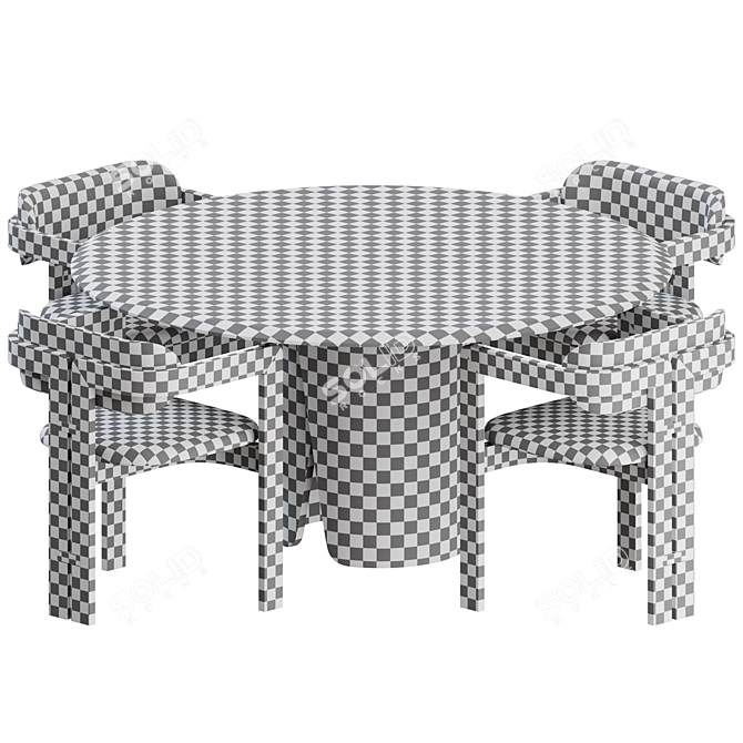 G&R Dining Set: 2 Chairs + 1 Table 3D model image 2