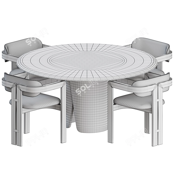 G&R Dining Set: 2 Chairs + 1 Table 3D model image 3