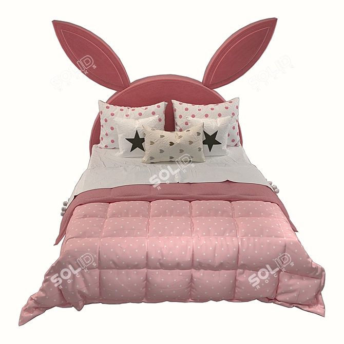 Cozy Haven: Deluxe Rabbit Bed 3D model image 2